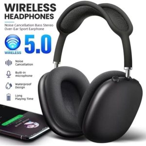 Black Long-Lasting Battery With Fast Charge Headphone